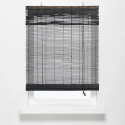 Rolgordijn Bamboe Zwart 150x160 cm