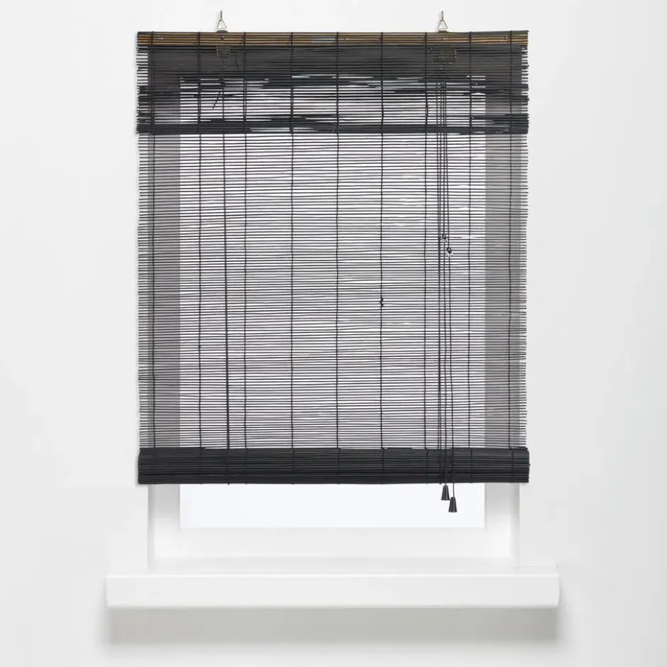 Rolgordijn Bamboe Zwart 150x160 cm