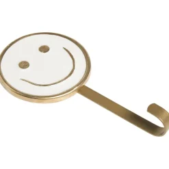 Wandhaak Smiley Wit/Goud