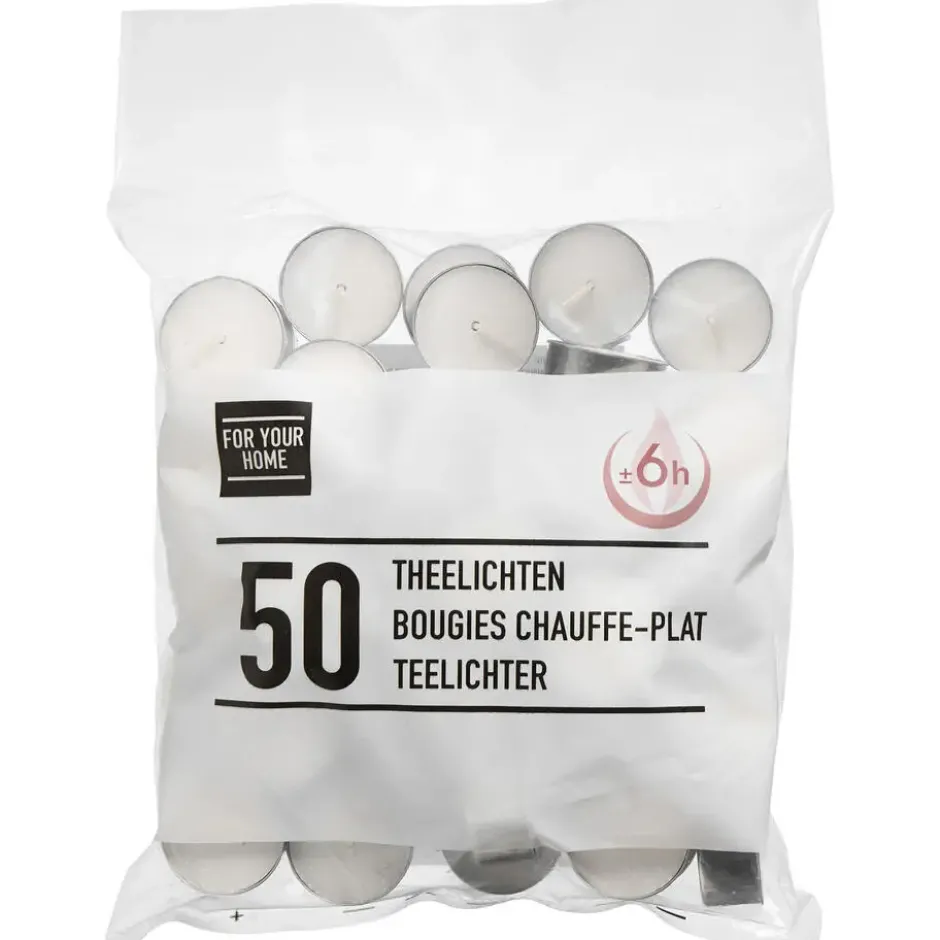 Waxinelichtjes - 6 Uur - 50 Stuks