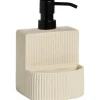 Zeeppomp Met Bakje Streep Beige