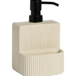 Zeeppomp Met Bakje Streep Beige